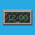 Modern digital clock with green digits Royalty Free Stock Photo