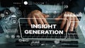Modern Digital Concept of Data Analysis and Insight Generation in Business Operations with Technology Symbols Royalty Free Stock Photo