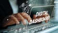 Modern Digital Dashboard Interface with Data Visualization and Business Analytics Concepts in Use. Asymptotic smart data Royalty Free Stock Photo