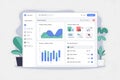 Modern digital dashboard interface showcasing business analytics and growth metrics, AI Generated Royalty Free Stock Photo