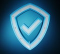 Modern digital data shield antivirus 3D rendering Royalty Free Stock Photo