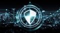 Modern digital data shield antivirus 3D rendering Royalty Free Stock Photo
