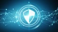 Modern digital data shield antivirus 3D rendering Royalty Free Stock Photo