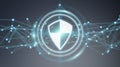 Modern digital data shield antivirus 3D rendering Royalty Free Stock Photo