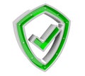 Modern digital data shield antivirus 3D rendering