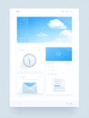 Modern Digital Interface Design Showcasing Weather, Time, and Email Notifications in a Clean, Minimalist Layout Royalty Free Stock Photo