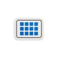 Modern digital keypad interface with nine blue buttons and a grey frame Royalty Free Stock Photo