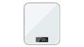 Modern digital kitchen scale with sleek glass Royalty Free Stock Photo