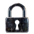 Modern Digital Lock Big data with encrypted computer code Royalty Free Stock Photo