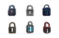 Modern Digital Lock Big data with encrypted computer Royalty Free Stock Photo