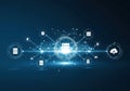 Modern digital network illustrating cloud computing and data connectivity Royalty Free Stock Photo