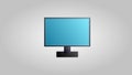 Modern digital new liquid crystal flat-panel computer monitor for games, work and entertainment on a white background. Vector Royalty Free Stock Photo