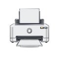 Modern digital printer device with paper output and input tray graphic illustration Royalty Free Stock Photo