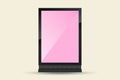 a modern digital screen or smart display in a vertical orientation, resembling a digital billboard or futuristic device. The