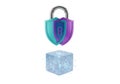 Modern digital security lock safeguards glowing data cube concept Royalty Free Stock Photo