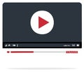 Modern digital video player interface with play button, time display, and progress bar Royalty Free Stock Photo