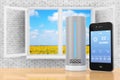 Modern Digital Wireless Home Weather Station with Mobile Phone w