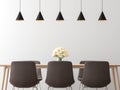 Modern dining room interior minimal style image 3d Royalty Free Stock Photo