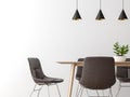 Modern dining room interior minimal style image 3d Royalty Free Stock Photo