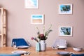 Modern dining room interior with furniture Royalty Free Stock Photo
