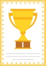 Modern diploma with trophy certificate with place for your content, for kids first place