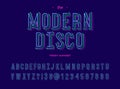 Modern disco trendy alhabet 3d colorful style