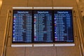 Modern display screens for flight departure status Royalty Free Stock Photo