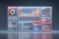 Visual representation of data analysis with colorful graphs and coding interface Royalty Free Stock Photo