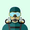 Modern Diver in Suit Vector Illustration Royalty Free Stock Photo