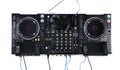 Modern DJ controller on white background, top view Royalty Free Stock Photo