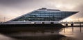 Modern Dockland office building in Hamburg - CITY OF HAMBURG, GERMANY - DECEMBER 21, 2021 Royalty Free Stock Photo