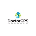 modern Doctor GPS plus clue directions logo design Royalty Free Stock Photo