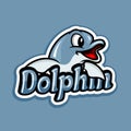 Modern dolphin mascot logo.