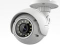 A modern dome-style security camera with infrared leds for enhanced night vision surveillance Royalty Free Stock Photo