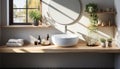 Modern domestic bathroom with clean sink and elegant faucet design generated by AI Royalty Free Stock Photo