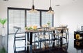 modern domestic dining room interior. Royalty Free Stock Photo