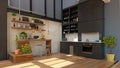 modern domestic kitchen interior