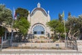 The modern Dominus Flevit Church located on the slope of the Mount of Olives and boasts the wonderful garden, Jerusalem, Israel