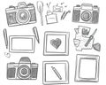 A modern doodle frame in black and white, isolated on a plain white background Royalty Free Stock Photo
