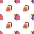 Modern doodle seamless pattern with two backpack Royalty Free Stock Photo