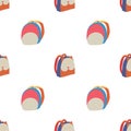 Modern doodle seamless pattern with two backpack Royalty Free Stock Photo