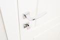 Modern door handle and escutcheon for lock with key