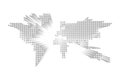 Modern dotted World map. Futuristic technology design on white background. Vector illustratuon Royalty Free Stock Photo