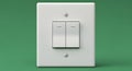 Modern Double Light Switch on Green Background Royalty Free Stock Photo