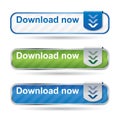 Modern download button set with reflection