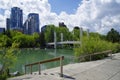 Modern Downtown view taken from the park, Alberta Canada.