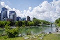 Modern Downtown view taken from the park, Alberta Canada.