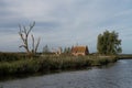 Modern drainage pumping station on the River Bure, Norfolk Broads Royalty Free Stock Photo