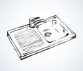 Kitchen sink. Vector drawing Royalty Free Stock Photo