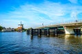 Modern Draw Bridge at the town of Zaandijk crossing the Zaan River